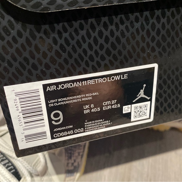 Jordan 11 Retro Low Basketball Shoes Snakeskin Men’s Size 9 - Picture 7 of 7